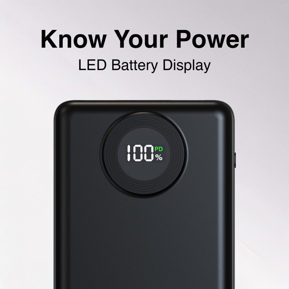 Laser 10000mAh Power Bank Charger With LED Battery Level Display Blk (2 Pack) — image 6