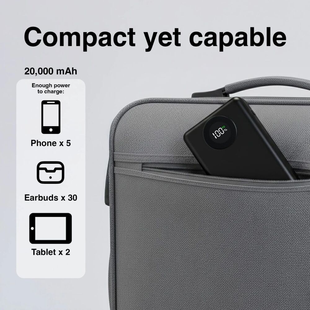 Laser Blk 20000mAh Power Bank Charger With LED Battery Level Display — image 3