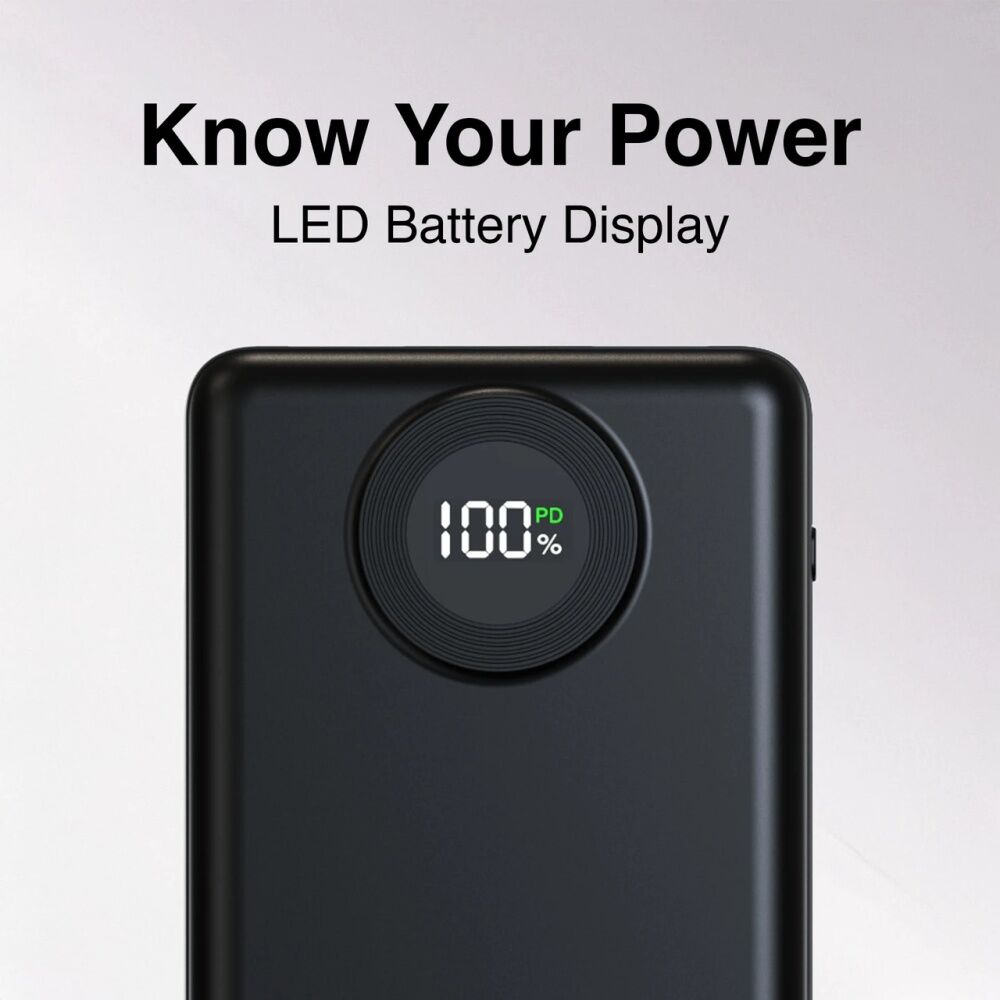 Laser Blk 20000mAh Power Bank Charger With LED Battery Level Display — image 6