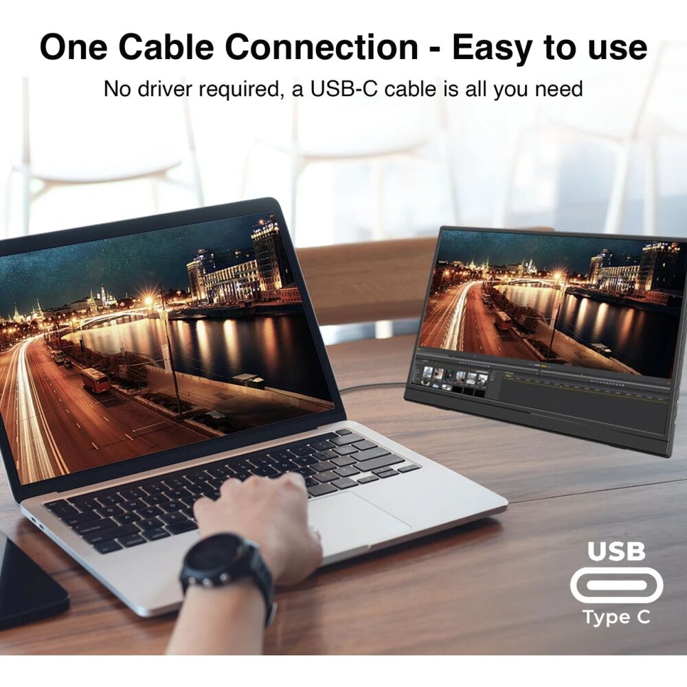 Laser Black USB-C Portable Display Lightweight Full HD IPS Monitor 14 Inch — image 4