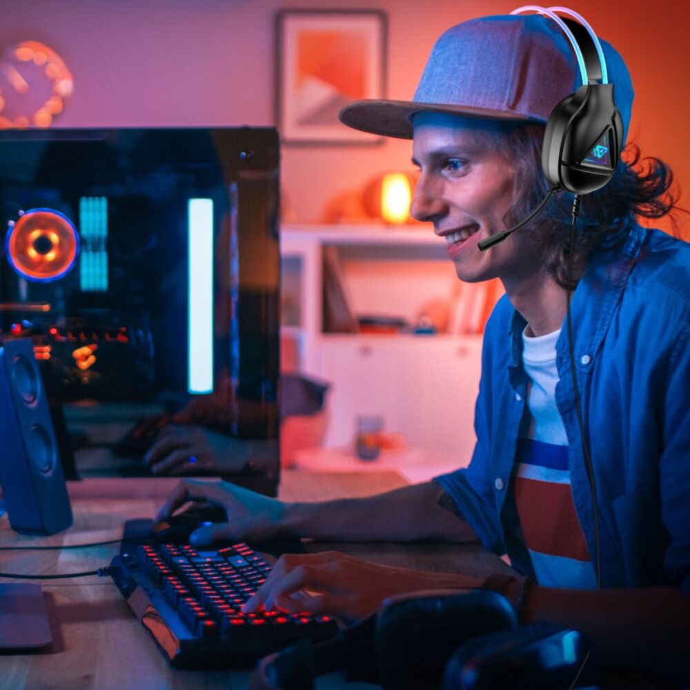 Laser Black RGB Infinity USB-C Compatible Wired Gaming Over-Ear Headphones — image 6
