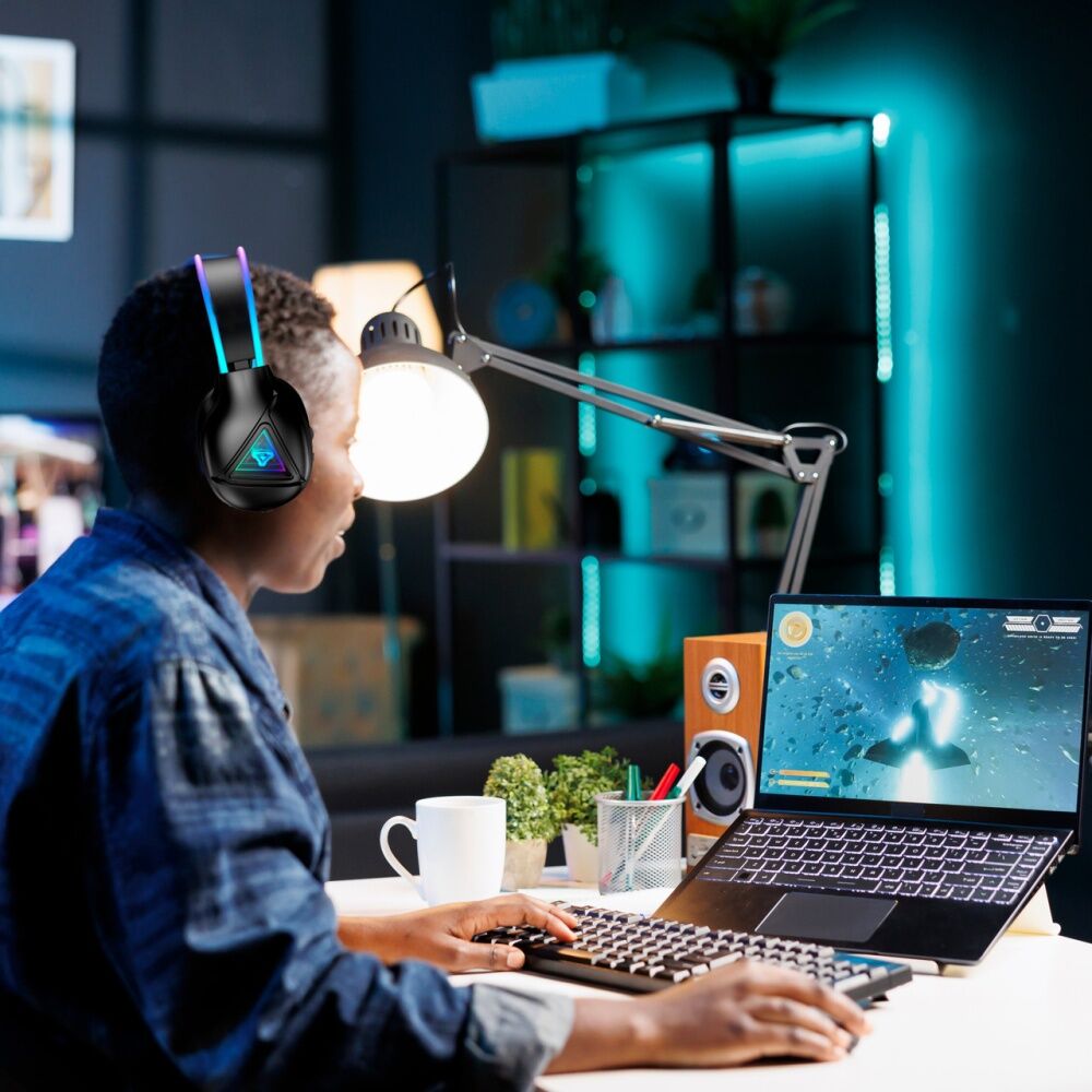 Laser Black RGB Infinity USB-C Compatible Wired Gaming Over-Ear Headphones — image 7