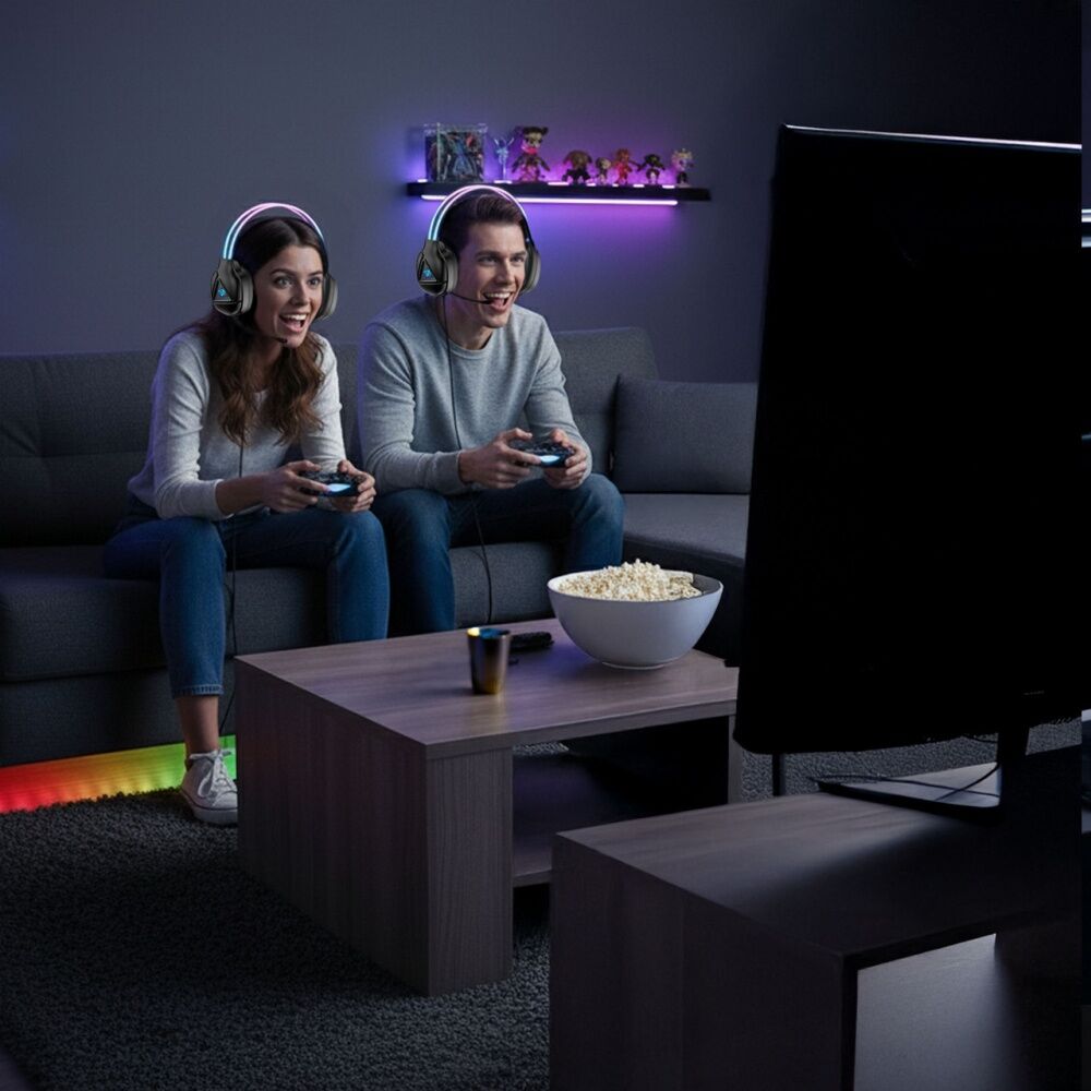 Laser Black RGB Infinity USB-C Compatible Wired Gaming Over-Ear Headphones — image 8