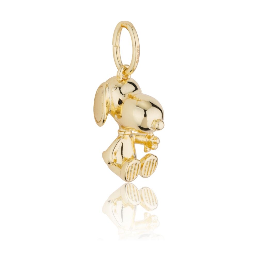 Couture Kingdom Peanuts Snoopy Charm 14k Plated Brass 20mm Drop Includes Gift Box — Gold