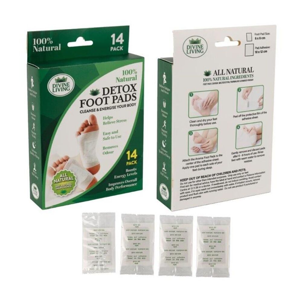 Divine Living Odour Removing Detox Foot Pads 100% Natural (14 Pieces) — image 2