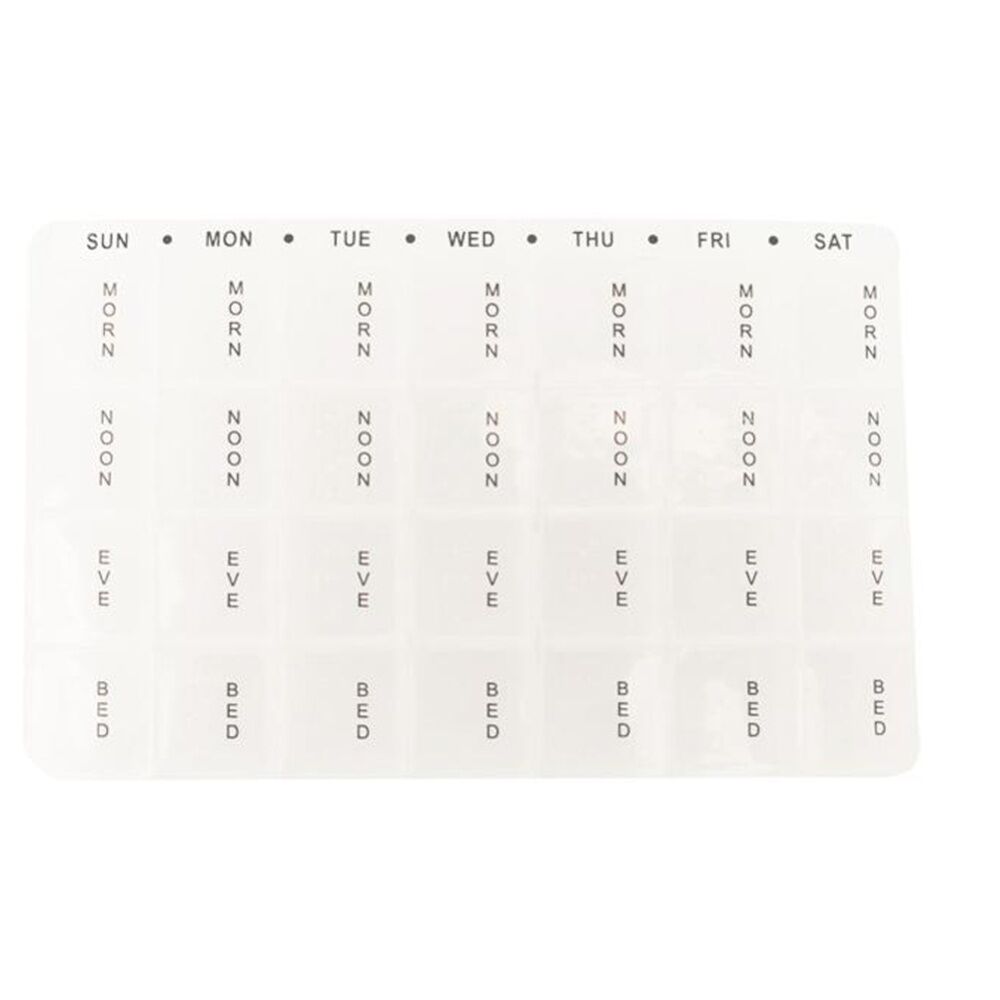 Braz Clear 7 Day & 4 Section Organiser Pill Box Set w/ Labelled Compartments — image 2