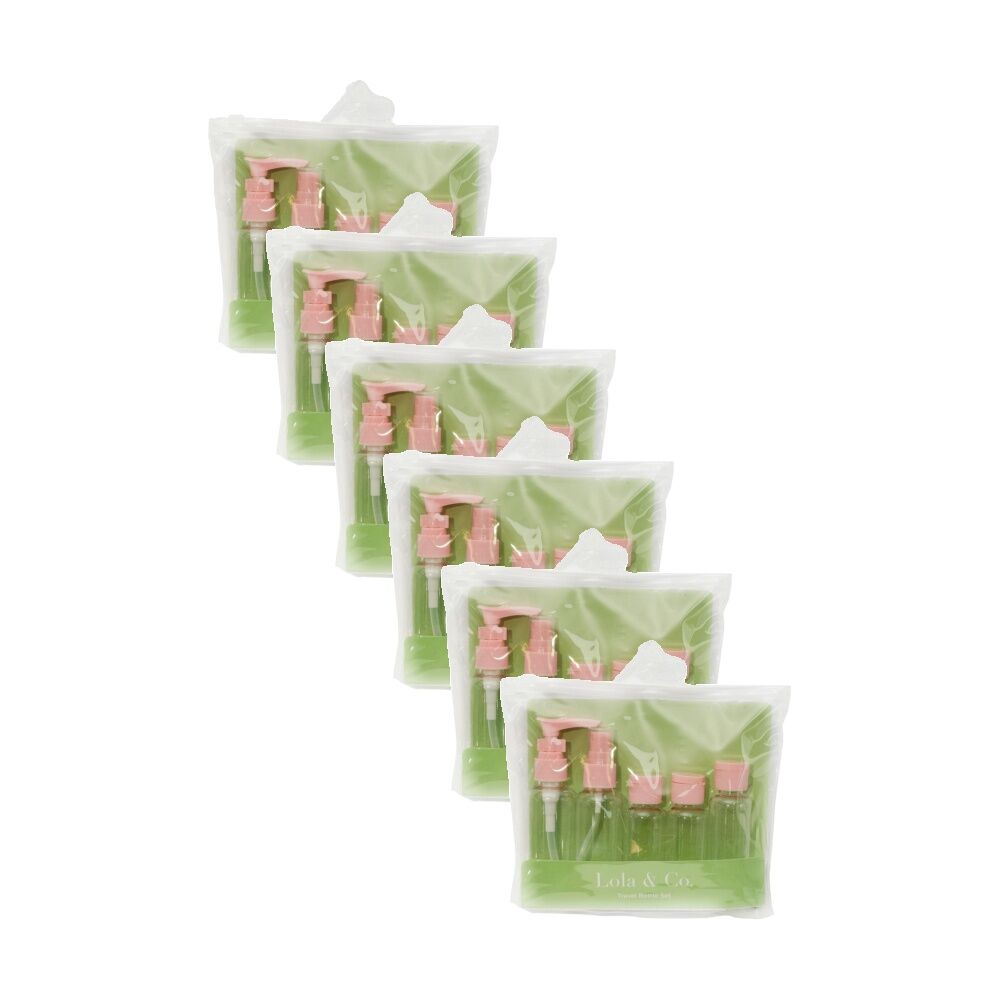 Lola & CO 5pc Lola & Co Makeup Travel Container Kit w/ 5 Clear Bottles (6 Pack)