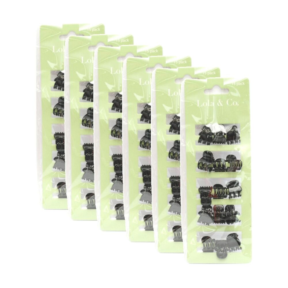 Lola & CO 15pc Lola & Co Mini Hair Clip Set Women's Accessories Assorted (6 Pack)