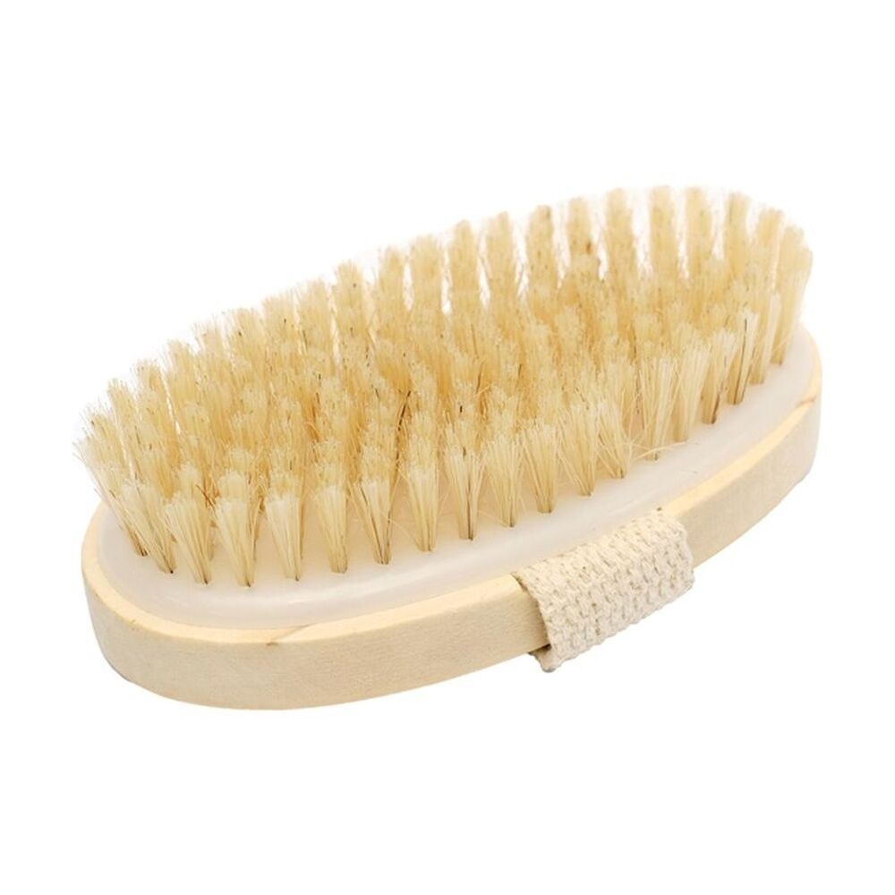 Lola & CO Exfoliating Body Care Bath Brush w/ Wooden Base Strap Natural (8 Pack) — image 2