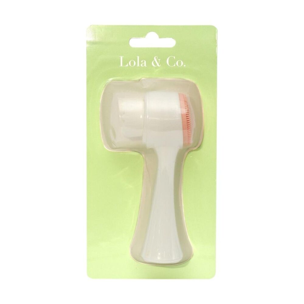 Lola & CO White/Pink Facial Cleansing Brush w/ Ergonomic Handle — image 2