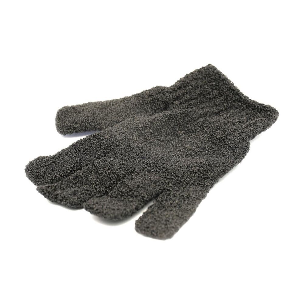 Lola & CO Textured Bath Body Exfoliating Gloves Set Black (2 Pieces) — image 3