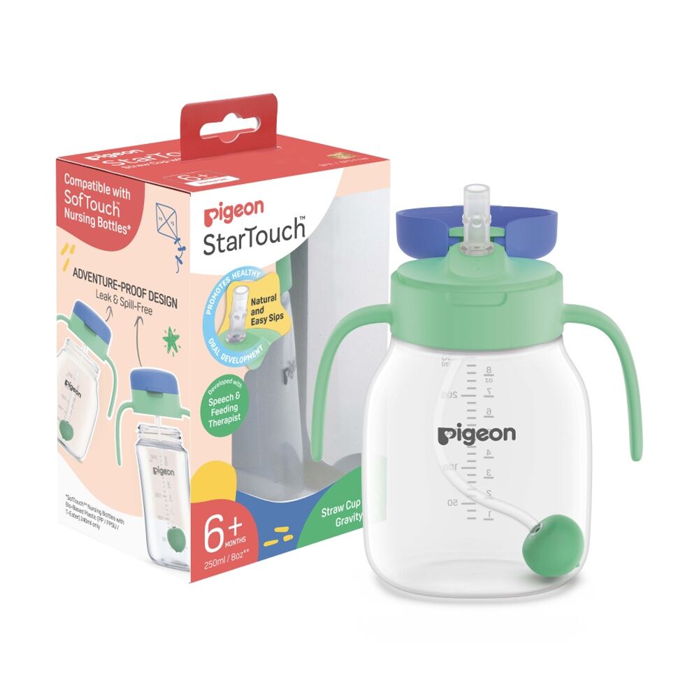 Pigeon StarTouch Straw Cup With Gravity Ball 6M+ 250ml Mint To Be (2 Pack) — image 3
