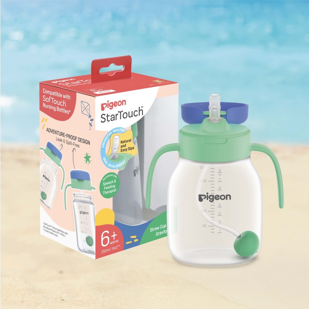 Pigeon StarTouch Straw Cup With Gravity Ball 6M+ 250ml Mint To Be (2 Pack) — image 5