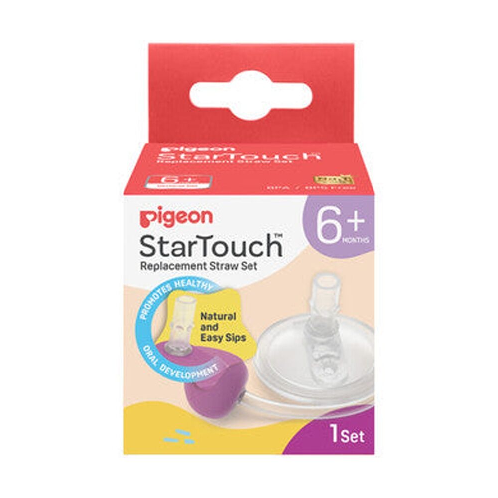 Pigeon 2pc Pigeon StarTouch Replacement Straw Set Spill Proof 6M+ Berry Blast (4 Pack) — image 2