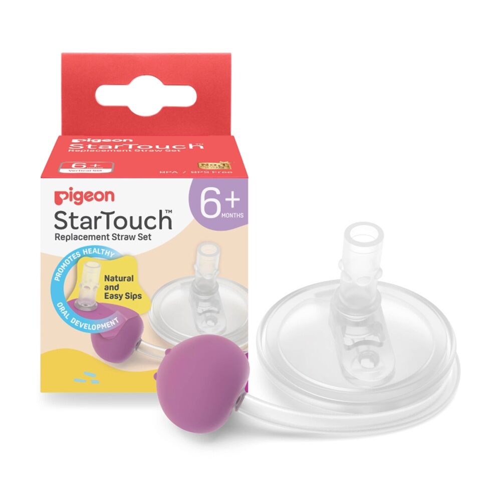 Pigeon 2pc Pigeon StarTouch Replacement Straw Set Spill Proof 6M+ Berry Blast (4 Pack) — image 3