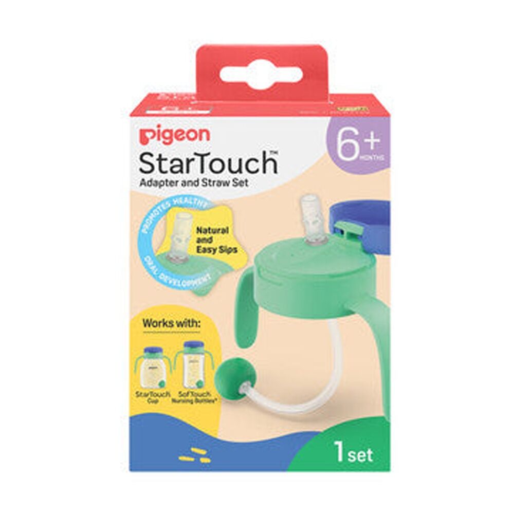 Pigeon StarTouch Adapter & Straw Set For Nursing Bottles Cups Mint To Be (2 Pack) — image 2