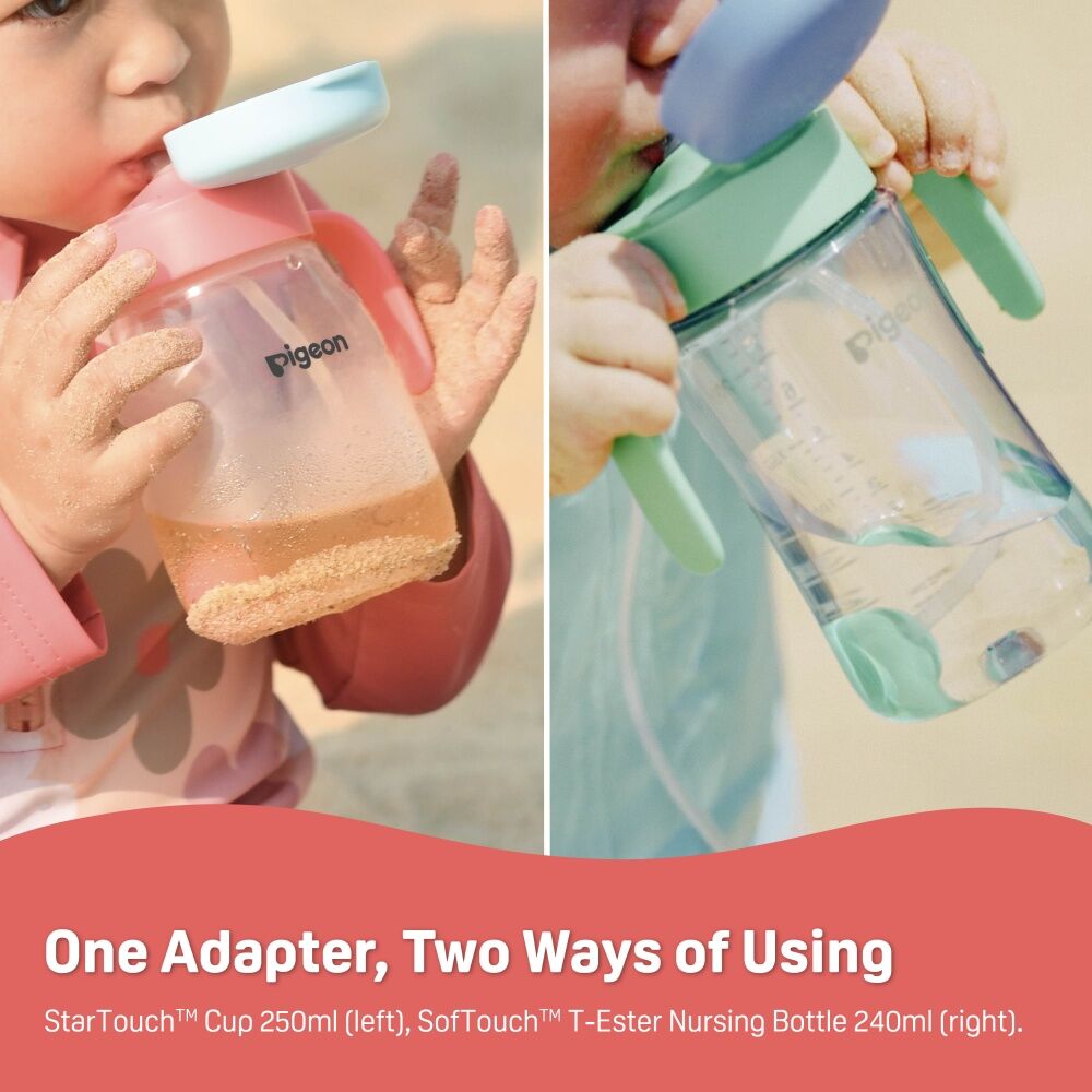 Pigeon StarTouch Adapter & Straw Set For Nursing Bottles Cups Mint To Be (2 Pack) — image 4