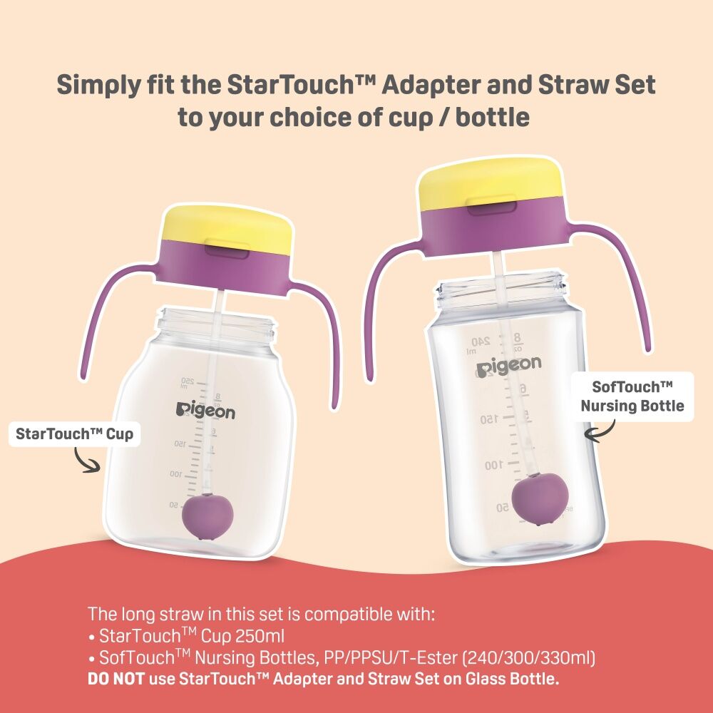 Pigeon StarTouch Adapter & Straw Set For Nursing Bottles Cups Mint To Be (2 Pack) — image 5