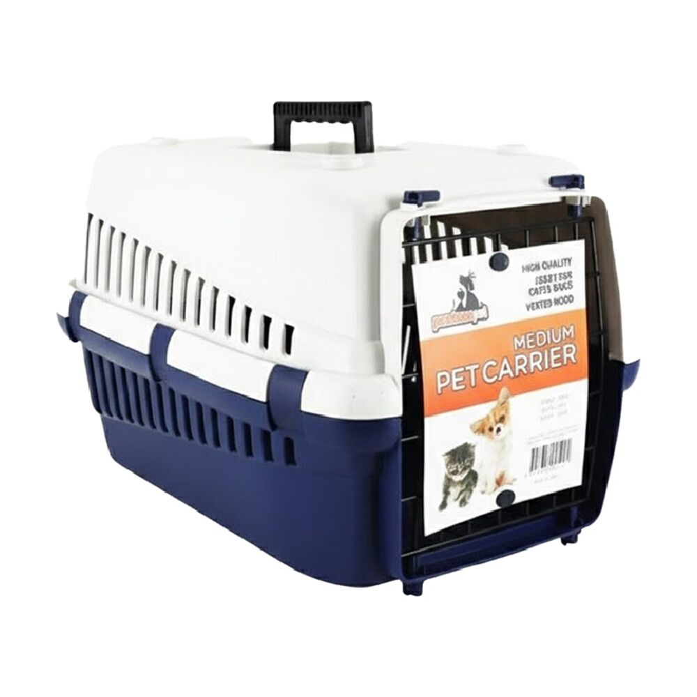 Braz 49x33x30cm M Pet Dog & Cat Carrier w/ Vented Metal Door Top Handle Assorted