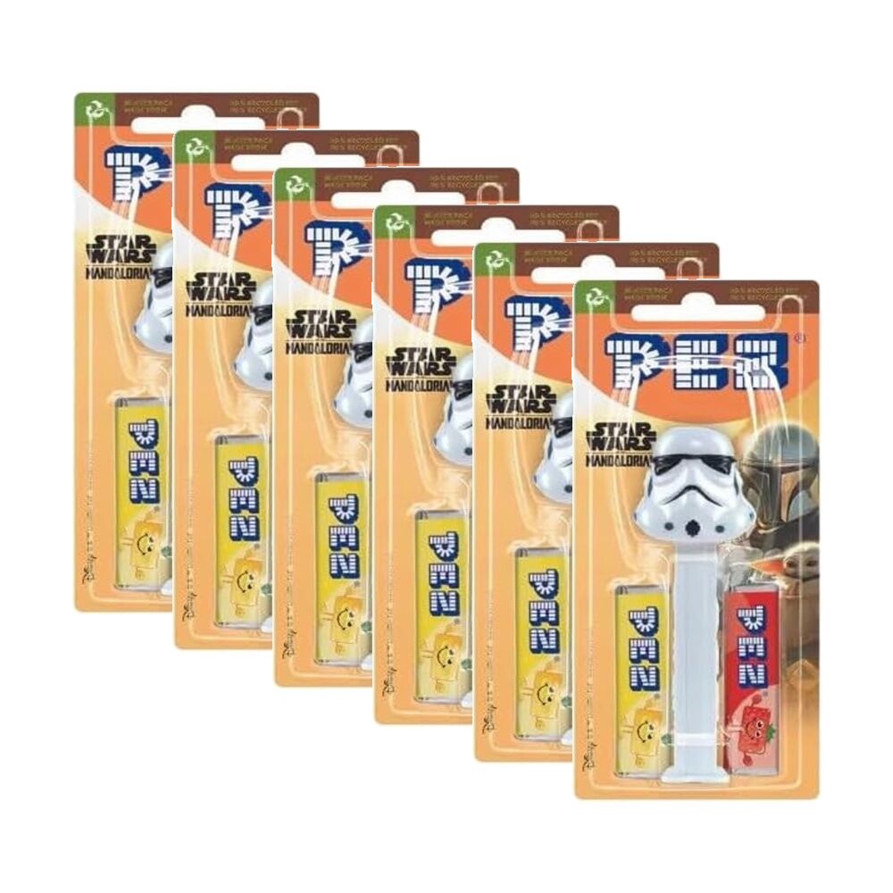 Pez Fruit Flavoured Candy Dispenser Mandalorian Star Wars Edition Assorted (6 Pack)