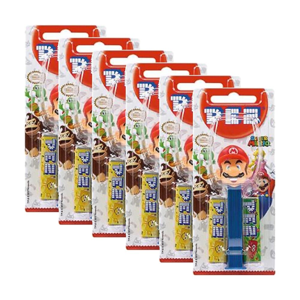 Pez Fruit Flavoured Candy Dispenser Super Mario Edition 17g Assorted (6 Pack)