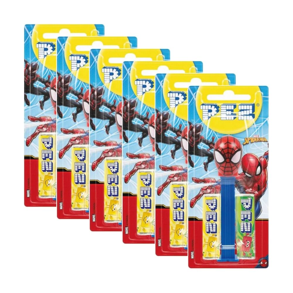 Pez Fruit Flavoured Candy Dispenser Spiderman Edition 17g Assorted (6 Pack)