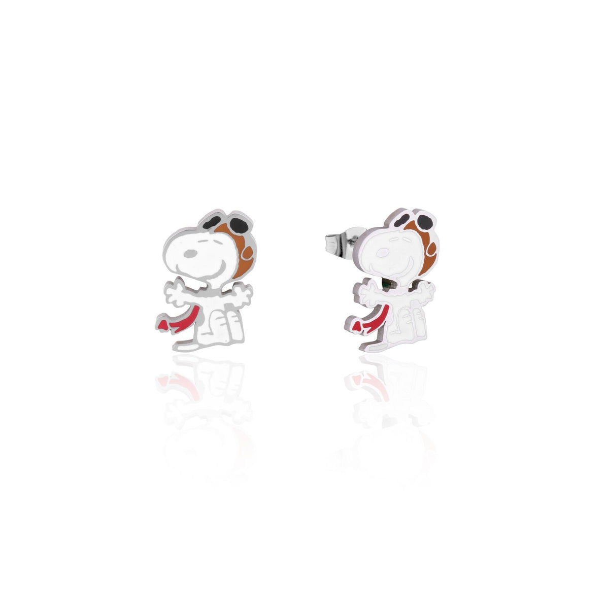 Couture Kingdom Silver Peanuts Snoopy Flying Ace Stud Earrings & Necklace — image 2