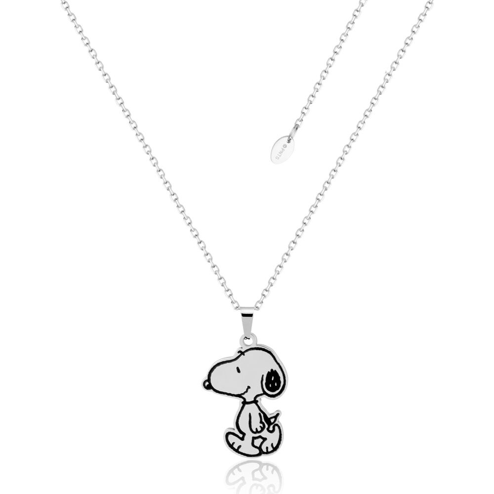 Couture Kingdom Peanuts Snoopy Necklace - Hypoallergenic Stainless Steel - 40cm Chain Plus 7cm Extension - 20mm Pendant - Silver Finish - Includes