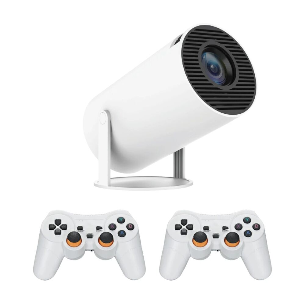 Laser Portable Smart Projector With Games & Two Controllers White (3 Pieces)