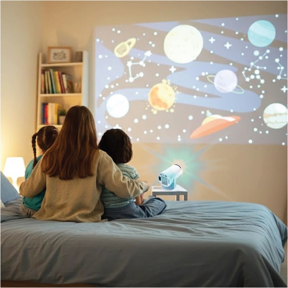 Laser Portable Smart Projector With Games & Two Controllers White (3 Pieces) — image 4