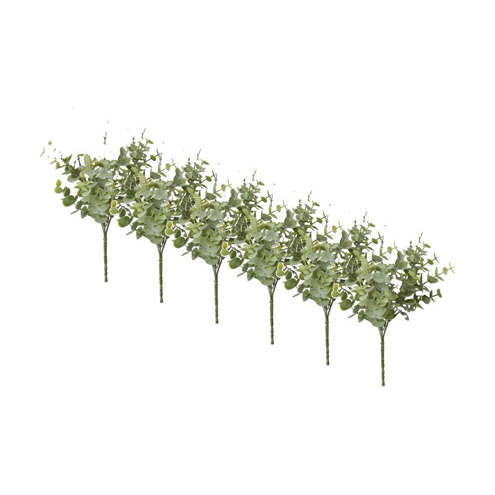 E Style Eucalyptus Bush Artificial Indoor Plant Durable Green 15x15x24cm (6 Pack)