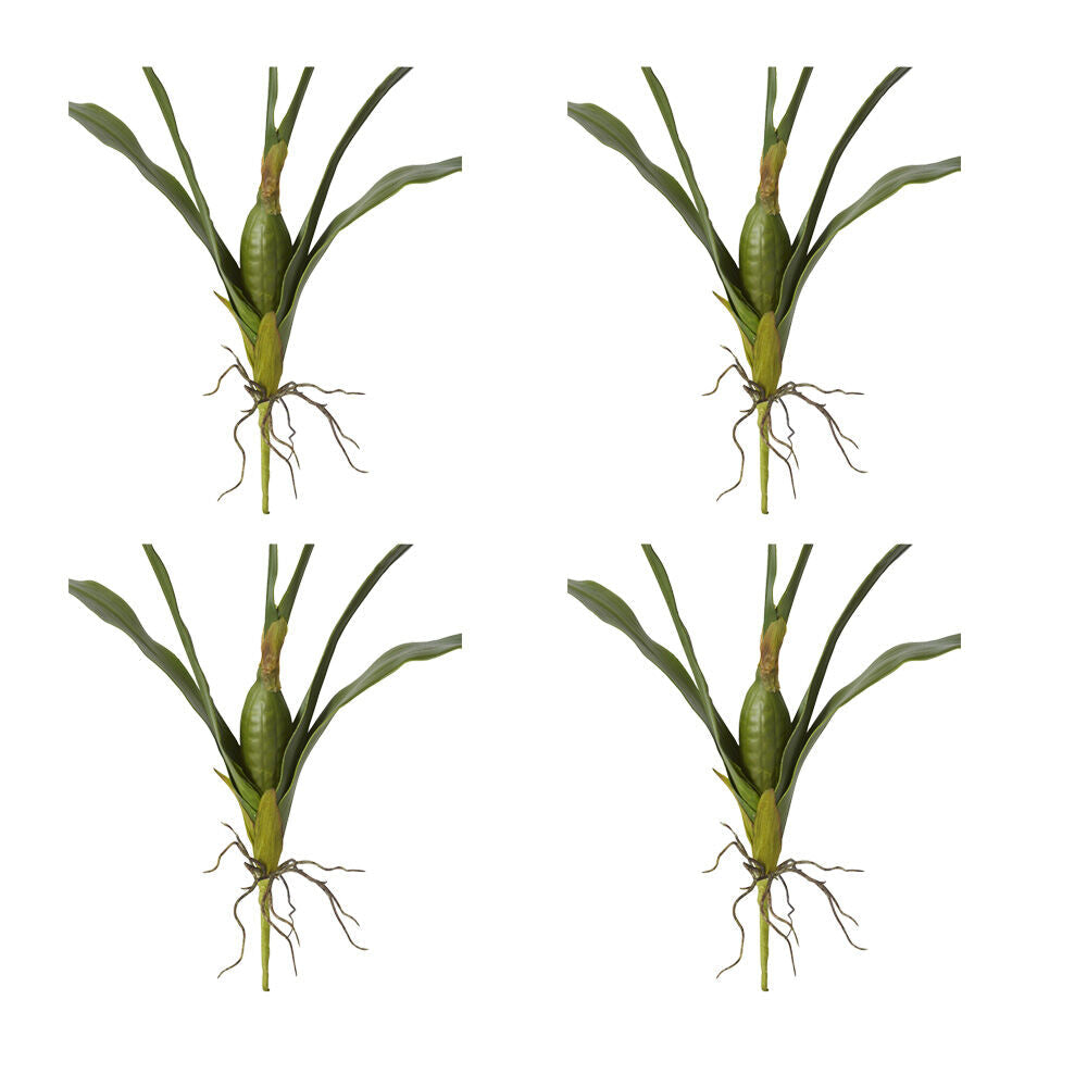 E Style Orchid Oncidium Leaf Artificial Plant Indoor Use Green 17x44x72cm (4 Pack)