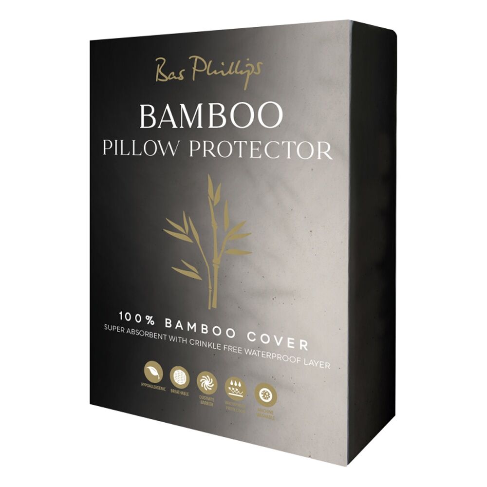Bas Phillips White Bamboo Pillow Protector Pillowcase 50cm x 75cm