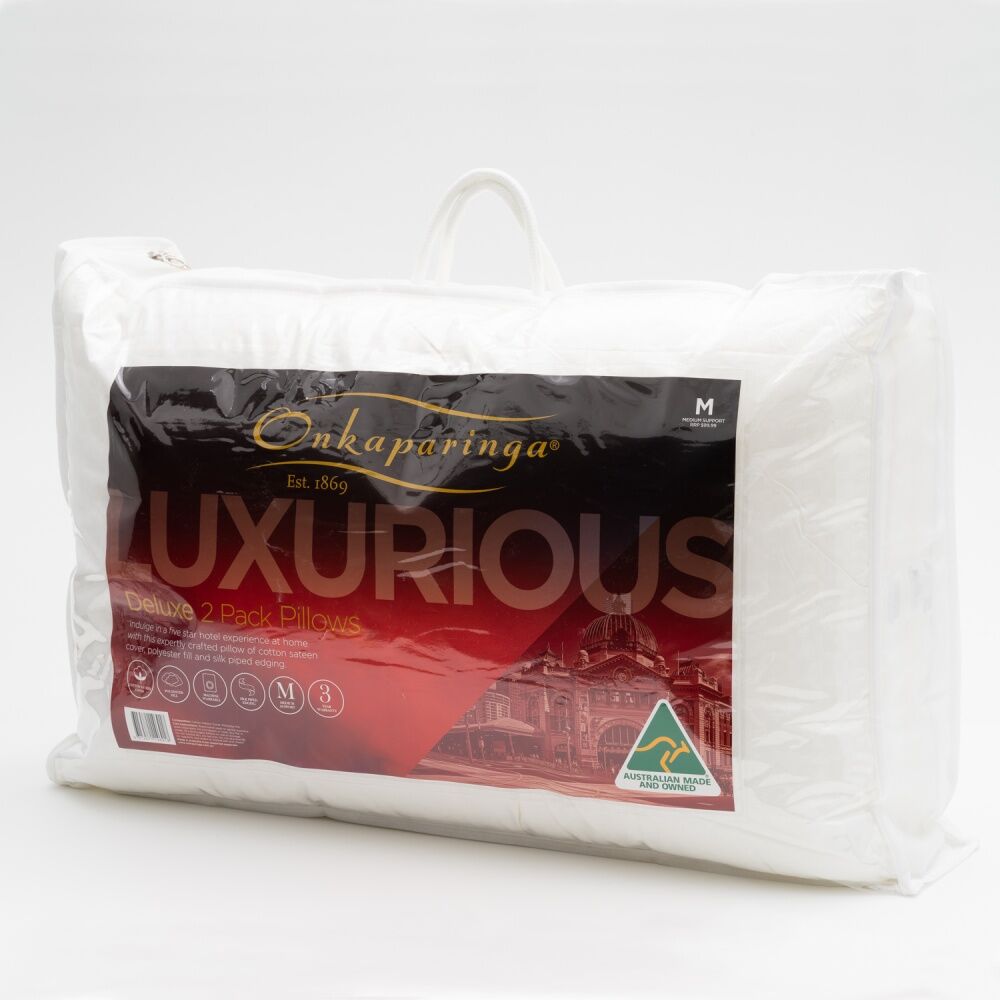 Onkaparinga Deluxe Pillows With Cotton Sateen Cover Medium Support (2 Pieces) — image 2
