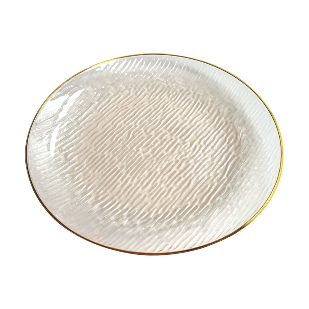Partyware 10pc Partyware Heavy Duty Reusable Plates Set 180mm Gold Rim (6 Pack)