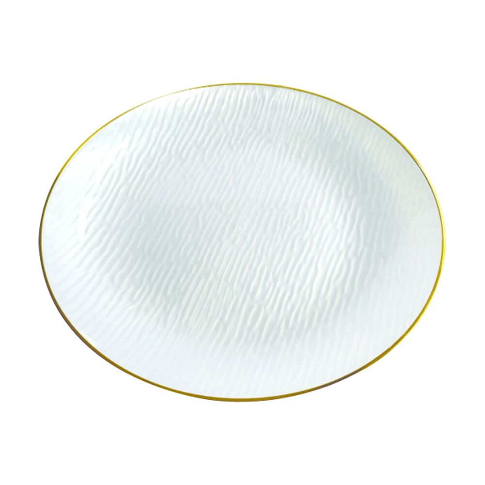 Partyware 10pc Partyware Heavy Duty Reusable Plates Set w/ Gold Rim 220mm White (6 Pack)