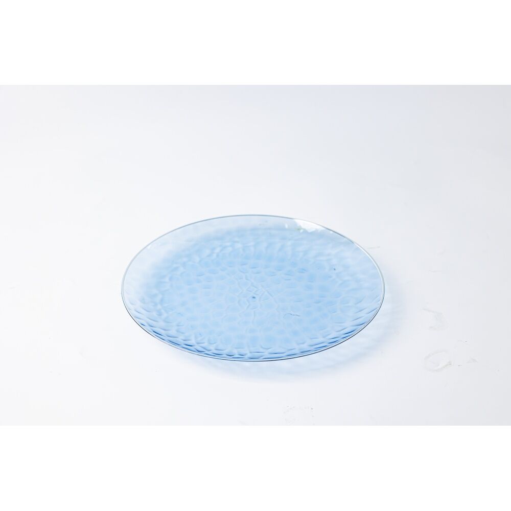 Partyware Heavy Duty Dimple Plates Set w/ Silver Rim 230mm Blue (10 Pieces) — image 2