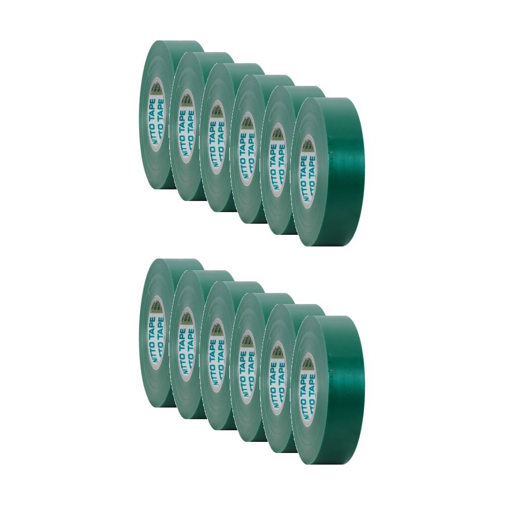 Nitto Green 20Mt Tape PVC Electrical Insulation 20m Nitto (12 Pack)