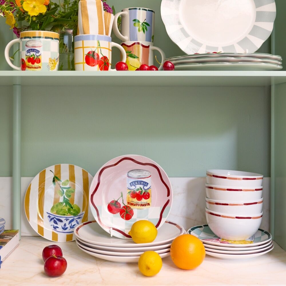 Porto 4pc Porto Valentina Italian Illustration Side Plate Set Multicoloured (2 Pack) — image 3