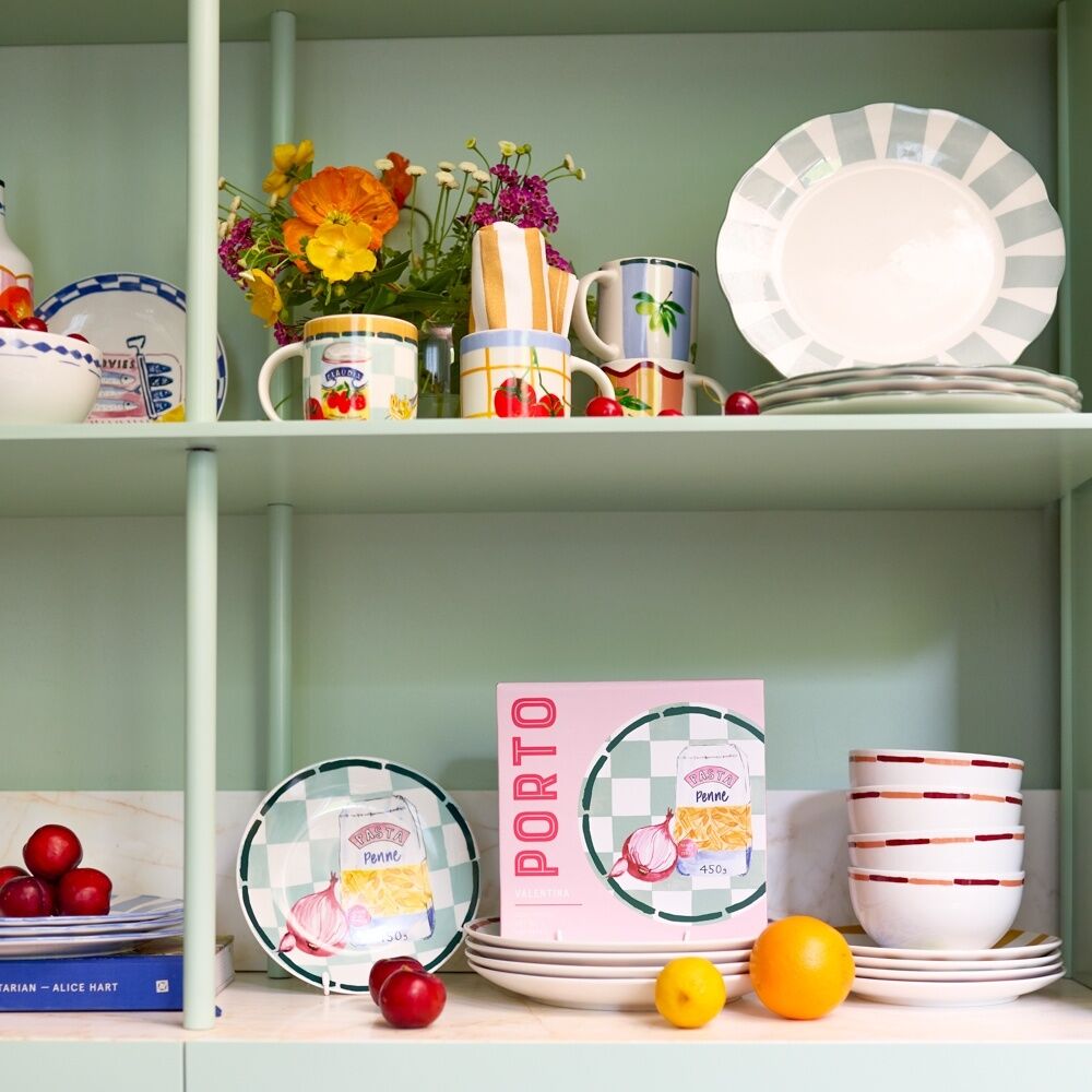 Porto Valentina Italian Inspired Illustration Side Plate Set Multicoloured (4 Pieces) — image 3