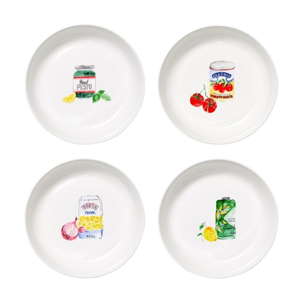 Porto Multicoloured Italian Inspired Valentina Dinner Bowls (4 Pieces) — image 2