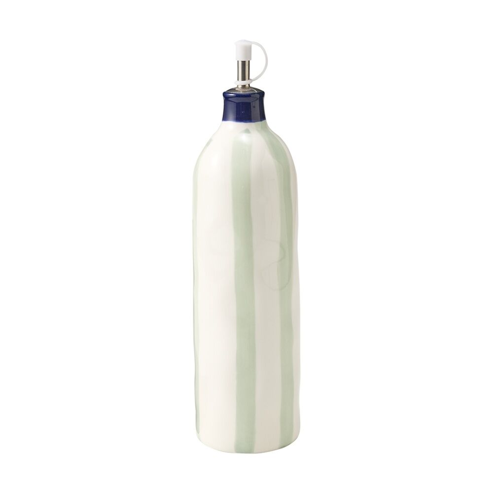 Porto Sable Kitchen Oil Bottle White & Sage Green Stripe 850ml (2 Pack) — image 2