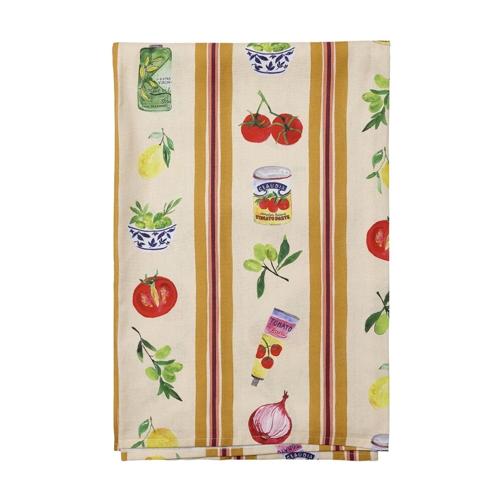 Porto 230x150cm Italian Inspired Food Illustrations Valentina Tablecloth