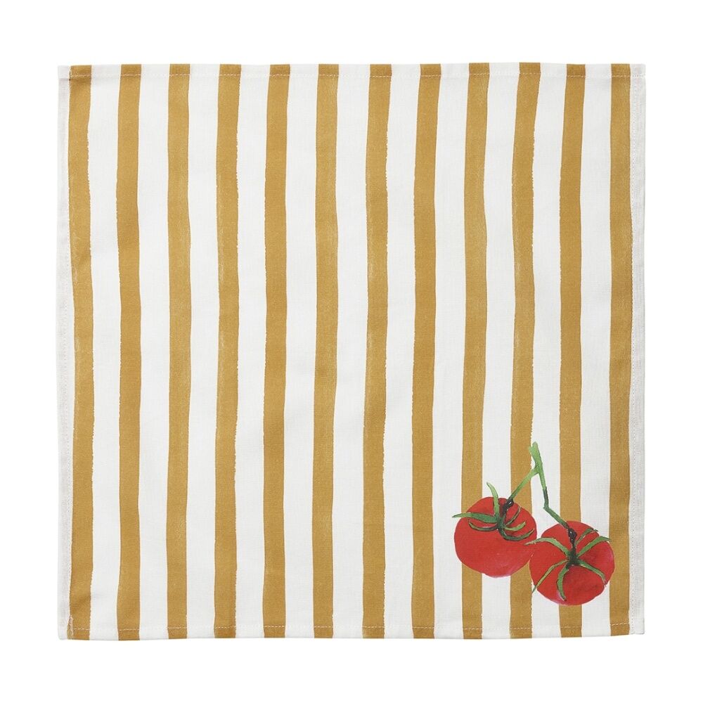 Porto Italian Food Inspired Brown & White Stripe Valentina Napkins 45x45cm (4 Pieces) — image 3