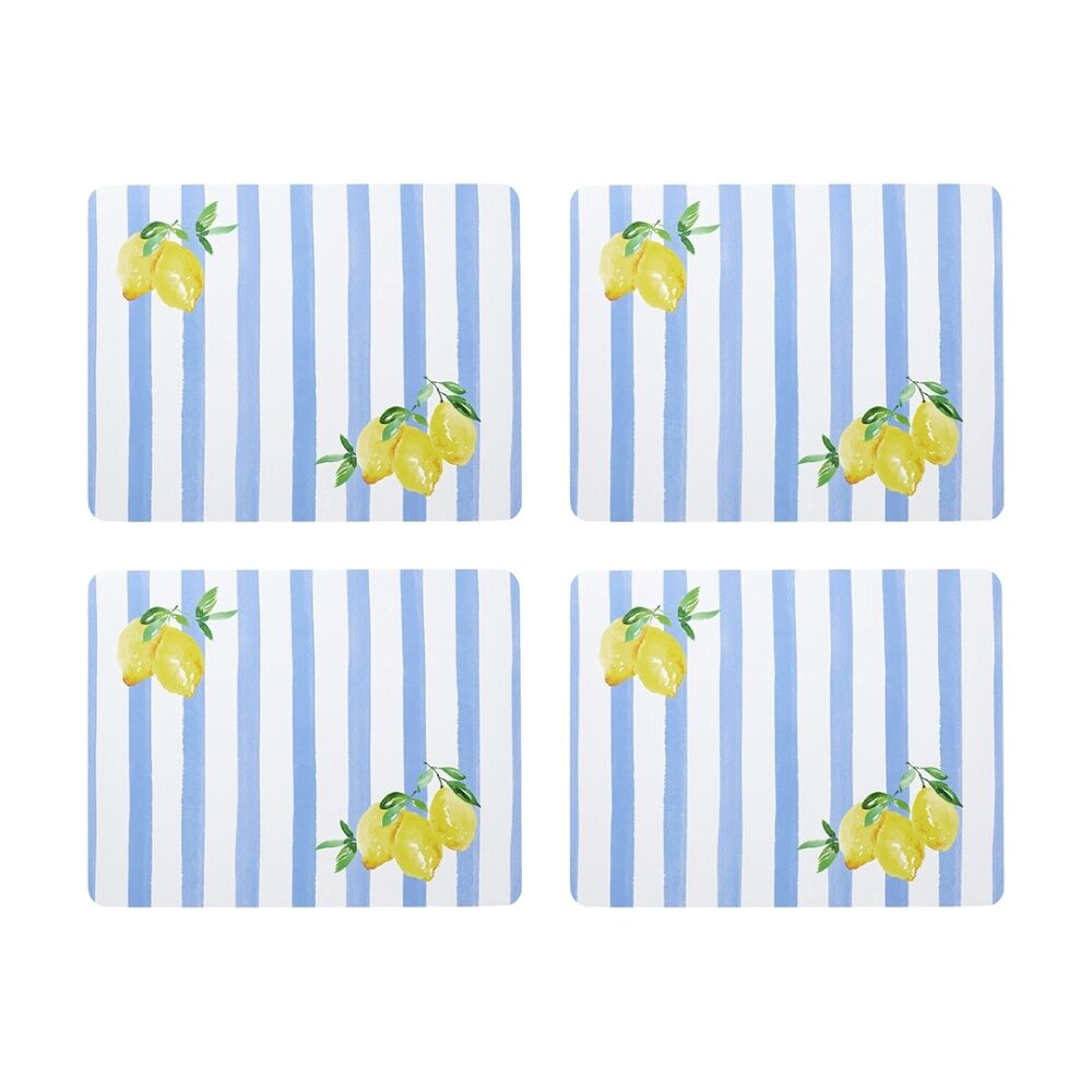 Porto 4pc Porto Limone Lemon & Blue Stripe Dinner Placemats 34x26.5cm (2 Pack) — image 2