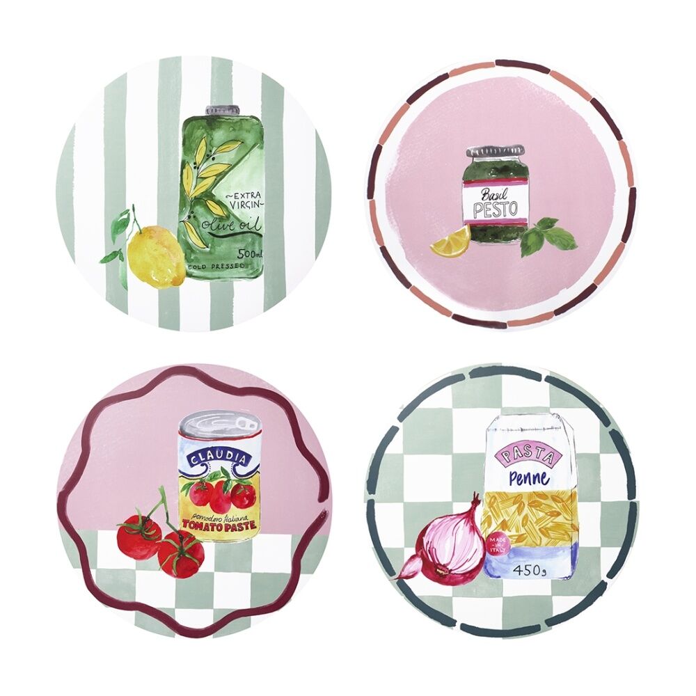 Porto Valentina Italian Inspired Dinner Placemats Round (4 Pieces)