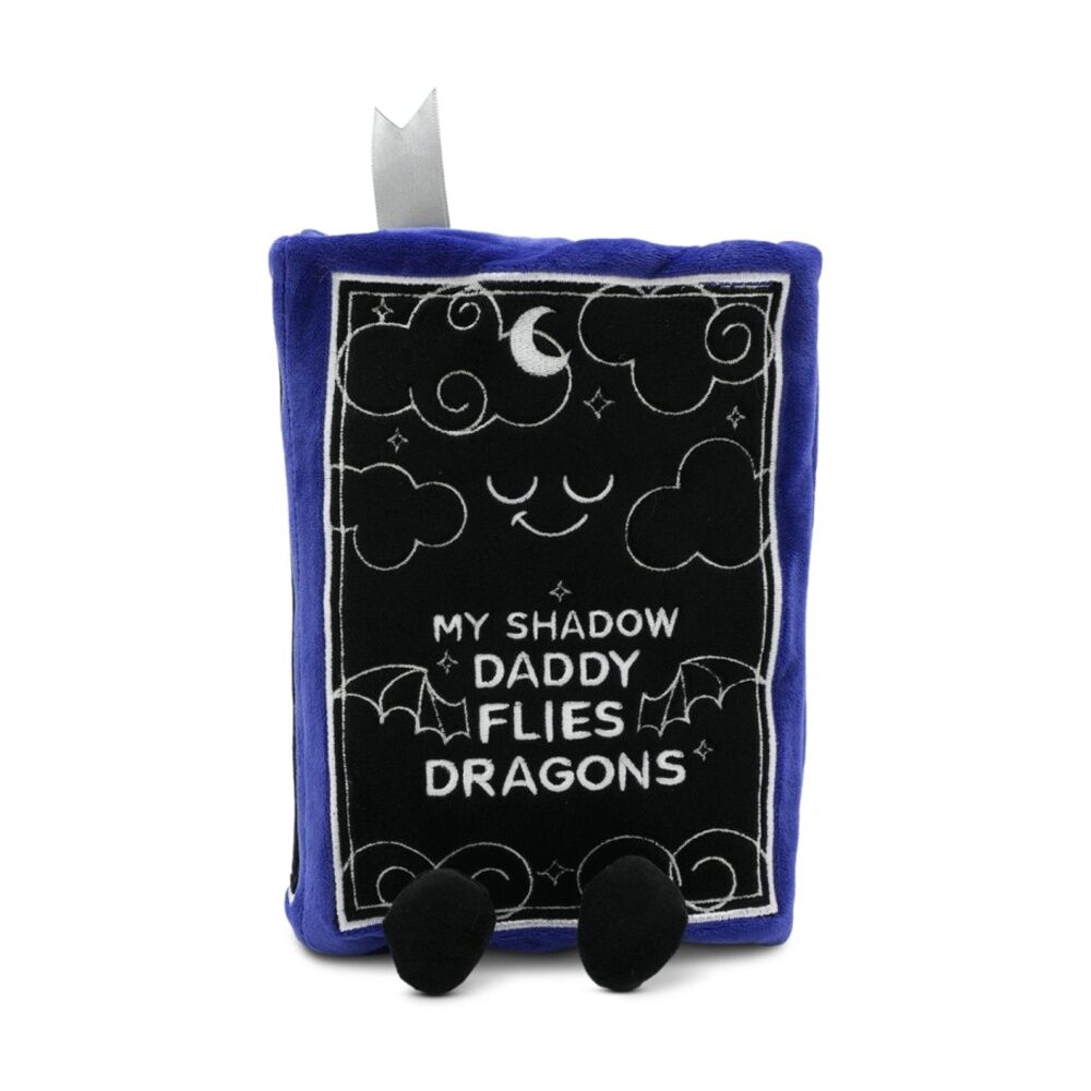 Punchkins Black/Blue Plush Book Shadow Daddy Flies Dragons Blanket Cushion