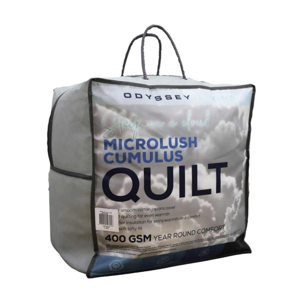 Odyssey Living Microlush Winter Cumulus 400GSM Quilt Doona Queen (2 Pack) — image 3
