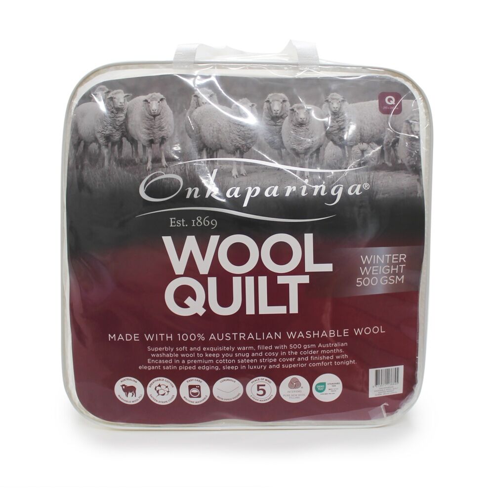 Onkaparinga Onkaparinga 100% Wool Quilt Winter Weight Cover 500GSM Doona — King