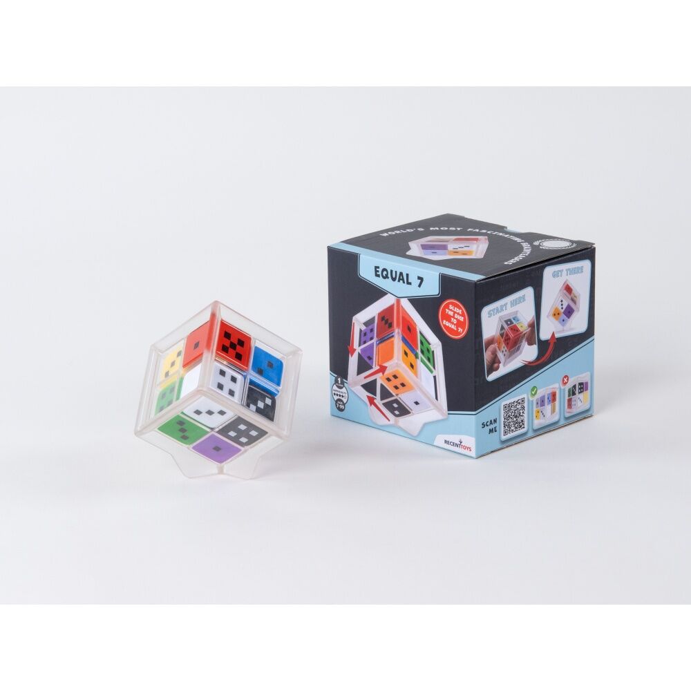Recent Toys Equal7 - Puzzle Cube With Sliding Dice - Match Dots To Equal 10 11 12 Then Achieve Seven - Built-In Pedestal Display - Ages 7 To 99 — image 2